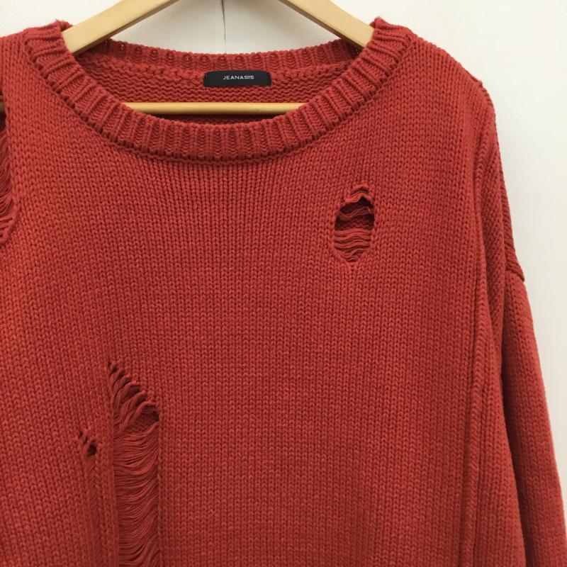ジーナシス JEANASIS ニット、セーター 長袖 JS064193MN FREE  赤 / レッド /  レディース USED 古着 中古 10140097
