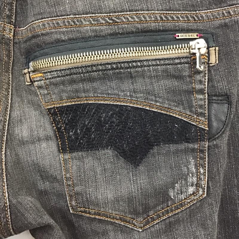 ディーゼル DIESEL パンツ デニム、ジーンズ デニムパンツ ストレートパンツ ワイドパンツ カジュアルパンツ 34 無地 黒 / ブラック /  メンズ USED 古着 中古 10115712