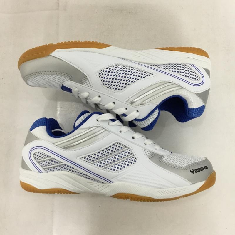 ヤサカ YASAKA スニーカー スニーカー E-200 ジェット インパクト 卓球シューズ 22.5cm 箱有 22.5cm ロゴ、文字 白 / ホワイト / X 青 / ブルー / X 銀 / シルバー /  レディース USED 古着 中古 10147941