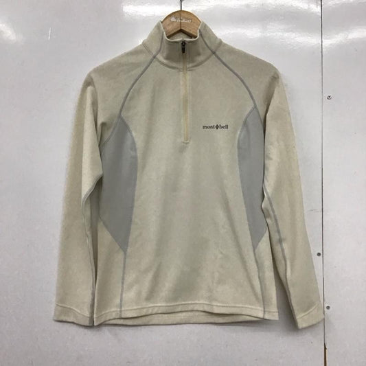 モンベル mont-bell カットソー 長袖 1114273 ウイックロンZEOサーマル ロングスリーブジップシャツ M ロゴ、文字 アイボリー / アイボリー /  レディース USED 古着 中古 10149374