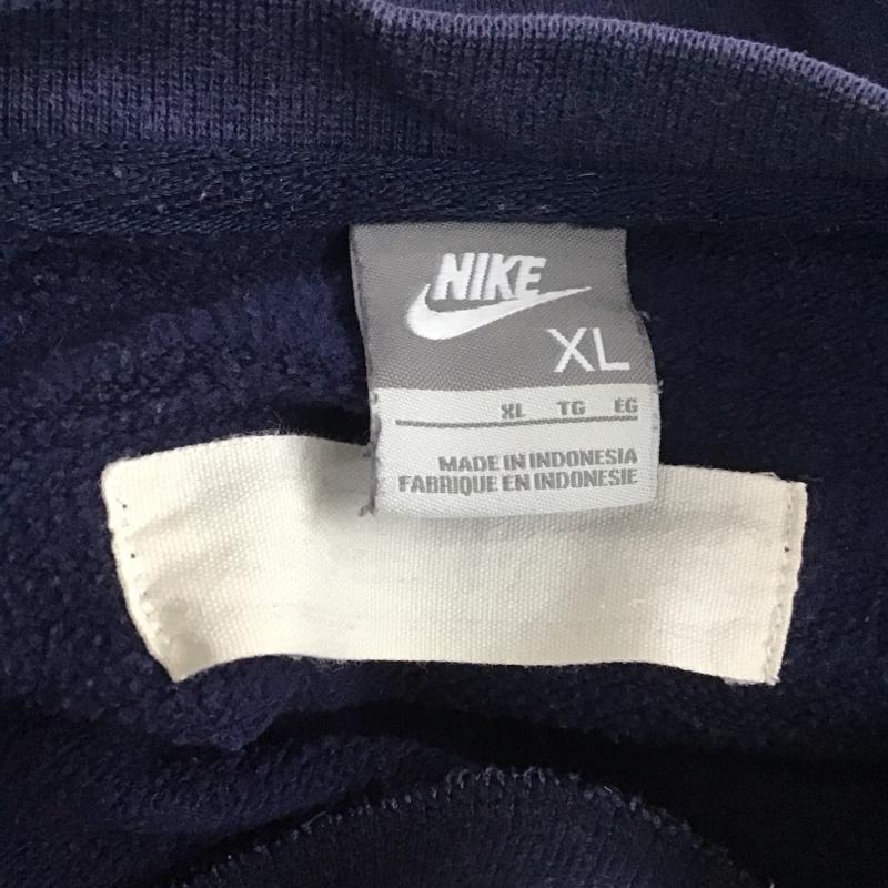 ナイキ NIKE トレーナー 長袖 リメイク スウェット XL ロゴ、文字 紺 / ネイビー /  レディース USED 古着 中古 10113663