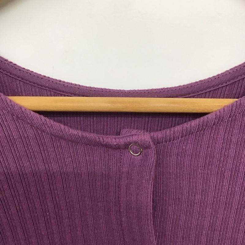 アースミュージックアンドエコロジー earth music&ecology カーディガン 長袖 M 無地 紫 / パープル /  レディース USED 古着 中古 10142790