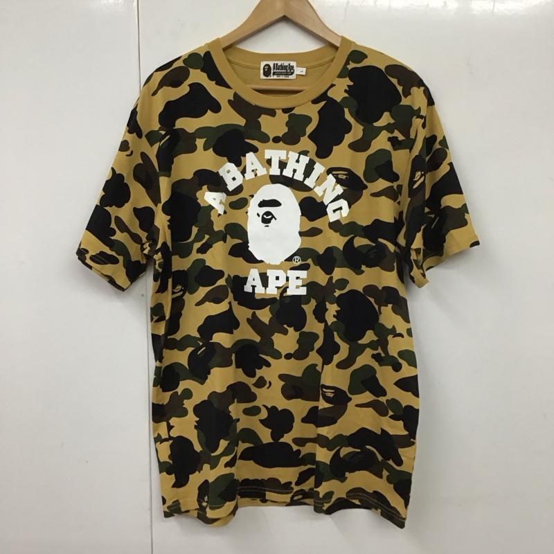 アベイシングエイプ A BATHING APE Tシャツ 半袖 半袖カットソー プリントTシャツ クルーネックカットソー L カモフラージュ柄・迷彩 マルチカラー / マルチカラー /  メンズ USED 古着 中古 10130967