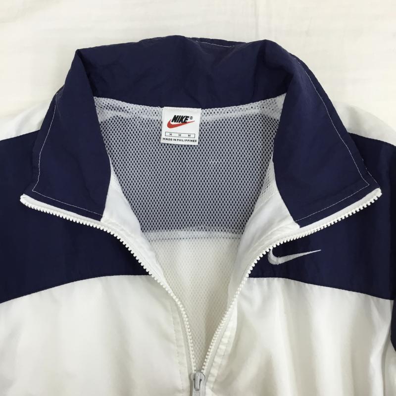 ナイキ NIKE ジャケット、上着 ジャンパー、ブルゾン 90s M 刺繍 白 / ホワイト / X 紺 / ネイビー /  メンズ USED 古着 中古 10142562