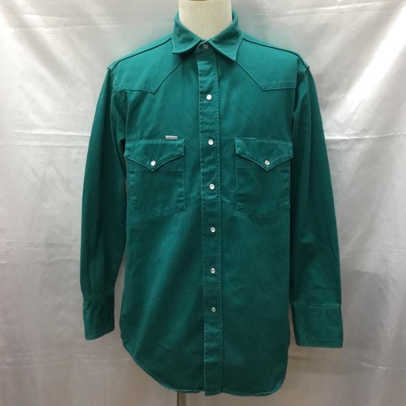 カーハート Carhartt シャツ、ブラウス 長袖 長袖シャツ カラーシャツ ポケットシャツ 長袖カットソー ロゴ、文字 緑 / グリーン /  メンズ USED 古着 中古 10115024