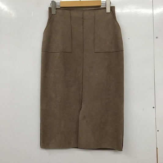 シンプリシテェ Simplicite スカート ひざ丈スカート スウェード 無地 茶 / ブラウン /  レディース USED 古着 中古 10136512
