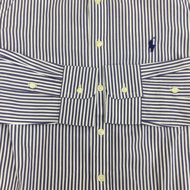 ポロラルフローレン POLO RALPH LAUREN シャツ、ブラウス 長袖 150cm ストライプ 青 / ブルー /  ボーイズ USED 古着 中古 10135646