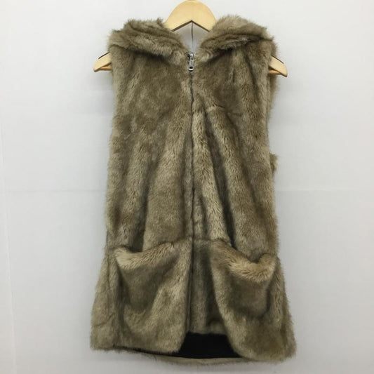 ザラティーアールエフ ZARA TRF ベスト ベスト ファーベスト M 無地 茶 / ブラウン /  レディース USED 古着 中古 10141086