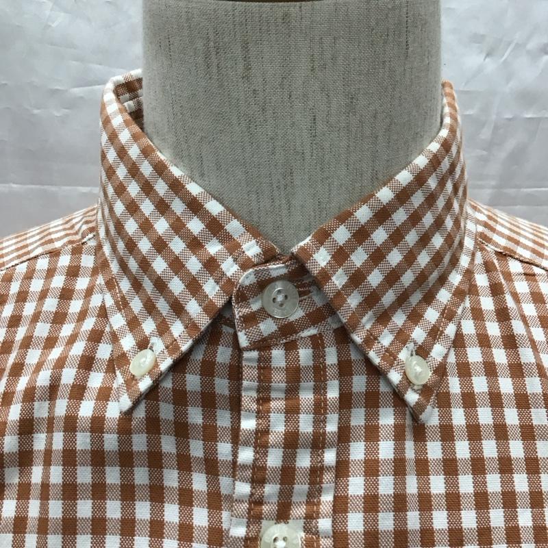エディーバウアー Eddie Bauer シャツ、ブラウス 長袖 ボタンダウン S チェック 白 / ホワイト / X 茶 / ブラウン /  メンズ USED 古着 中古 10117022