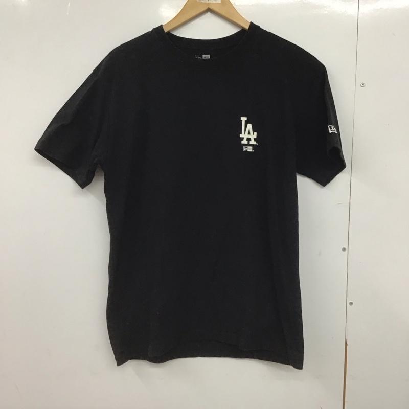 ニューエラ NEW ERA Tシャツ 半袖 半袖カットソー プリントTシャツ クルーネックカットソー L ロゴ、文字 黒 / ブラック /  メンズ USED 古着 中古 10148124