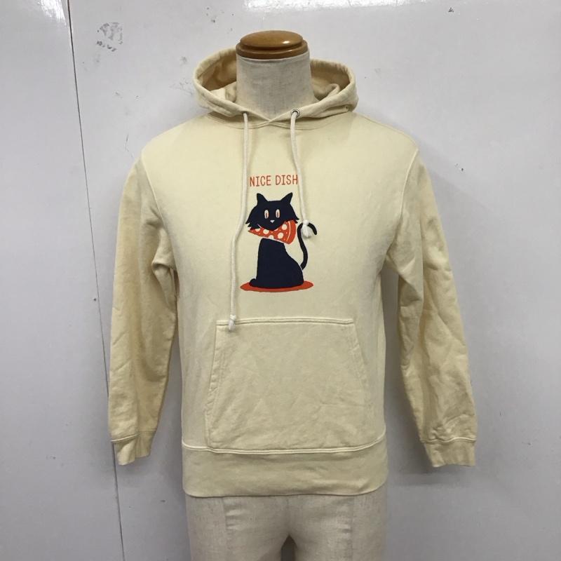 ビームスティー BEAMS T パーカー 長袖 11-13-2812-349 Shadow Graphic Sweat Parka 猫 S プリント アイボリー / アイボリー /  メンズ USED 古着 中古 10123224