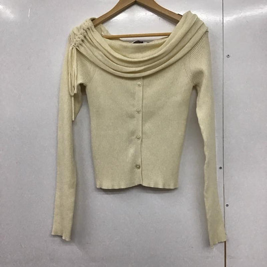 アズールバイマウジー AZUL BY MOUSSY カットソー 長袖 長袖ニット フロントボタン リブ FREE 無地 白 / ホワイト /  レディース USED 古着 中古 10142476