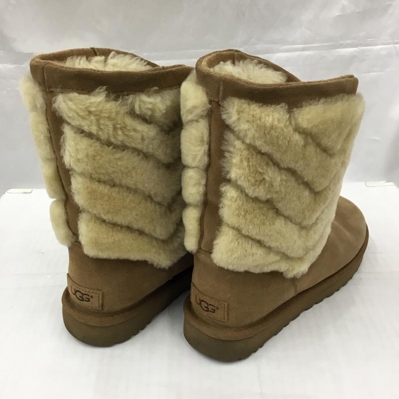 アグ UGG ブーツ 一般 1012391 TANIA シープスキンファー ヘリンボーン 24cm 箱有 24.0cm 無地 ベージュ / ベージュ /  レディース USED 古着 中古 10105886