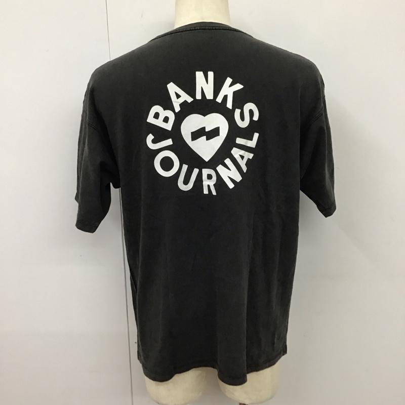 バンクスジャーナル BANKS JOURNAL Tシャツ 半袖 半袖カットソー プリントTシャツ クルーネックカットソー L ロゴ、文字 黒 / ブラック /  メンズ USED 古着 中古 10115296