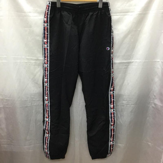 チャンピオン Champion ボトムス ボトムス トラックパンツ ロゴライン S ロゴ、文字 黒 / ブラック /  メンズ USED 古着 中古 10111386