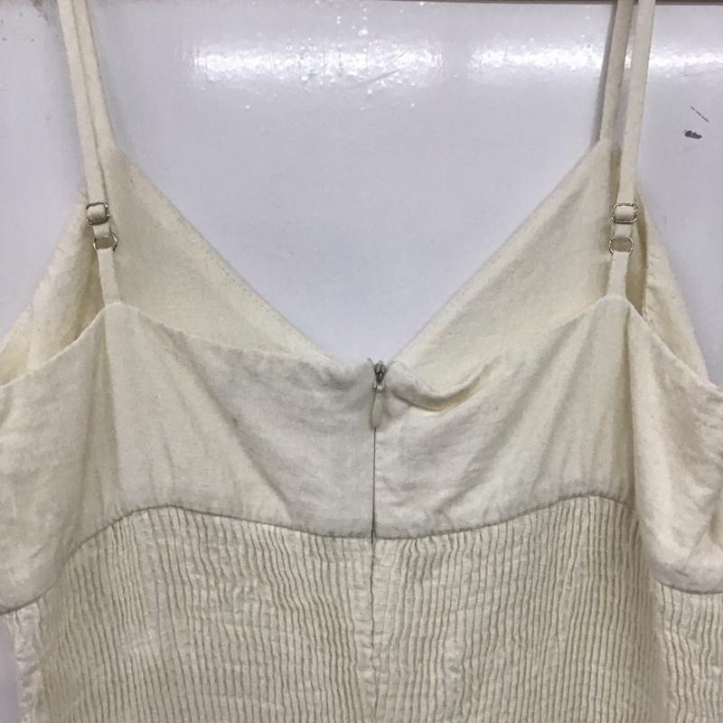 ザラ ZARA ワンピース ロングスカート 2550 063 712 シャーリングワンピース キャミワンピース M 無地 アイボリー / アイボリー /  レディース USED 古着 中古 10142248