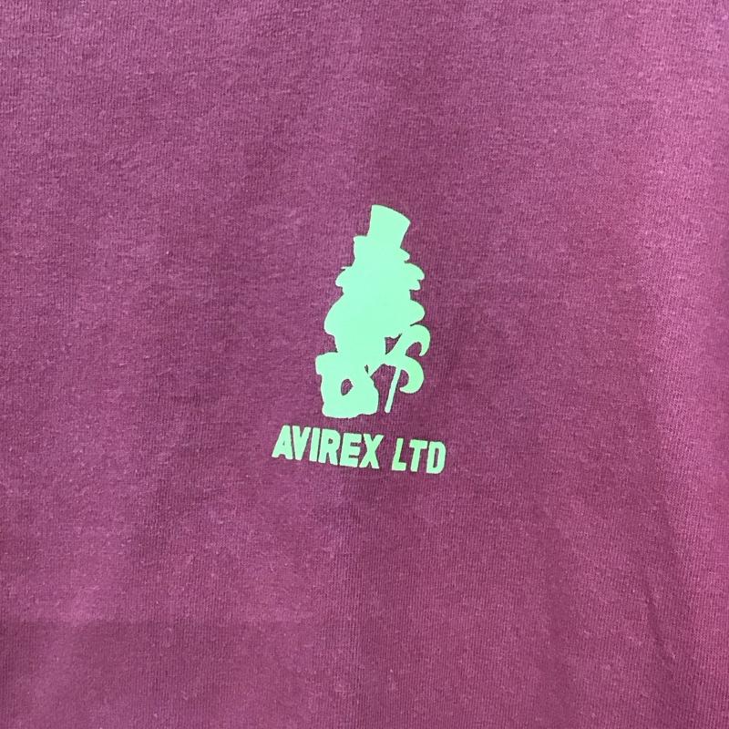 アヴィレックス AVIREX Tシャツ 半袖 半袖カットソー プリントTシャツ クルーネックカットソー XL ロゴ、文字 赤 / レッド /  メンズ USED 古着 中古 10142613
