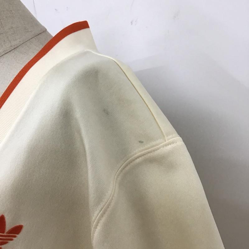 アディダス adidas ワンピース ひざ丈スカート 半袖ワンピース ロングワンピース Vネック フレアスカート M ロゴ、文字 ベージュ / ベージュ /  レディース USED 古着 中古 10122415