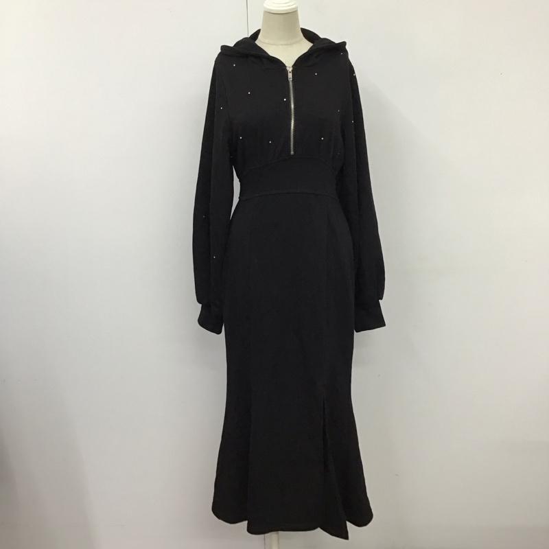 リップサービス LIPSERVICE ワンピース ロングスカート 000435251010 Jewelパーカーマーメイドワンピース ハーフジップ S  黒 / ブラック /  レディース USED 古着 中古 10114974