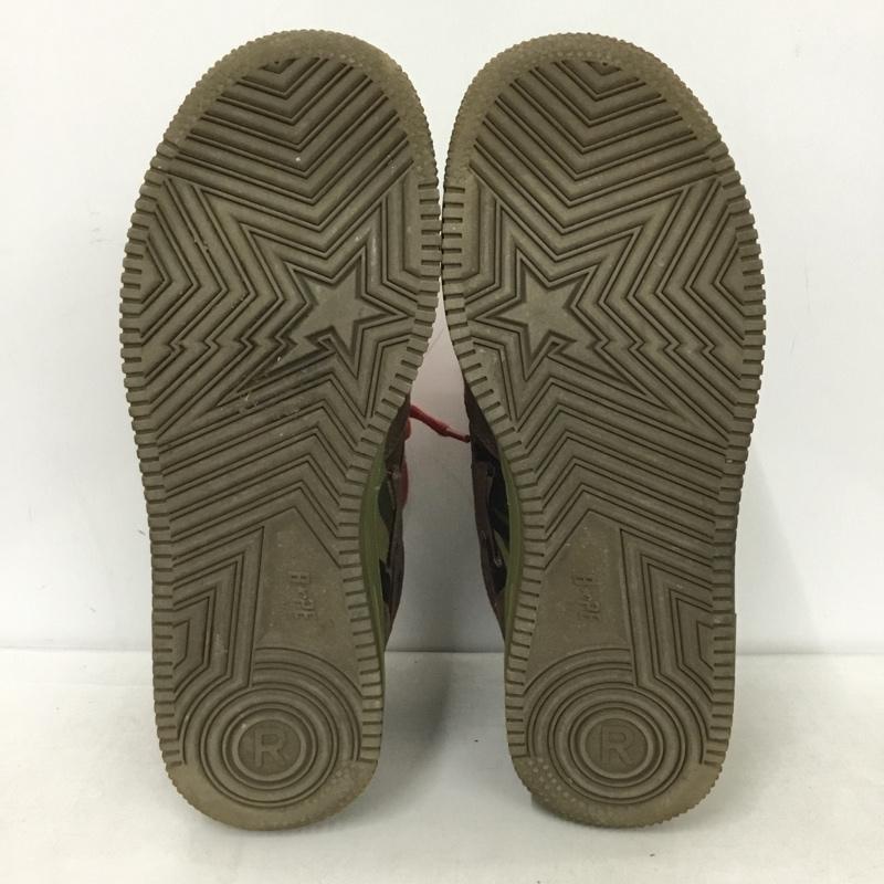 アベイシングエイプ A BATHING APE スニーカー スニーカー 25.5cm ハイカット 25.5cm ロゴ、文字 茶 / ブラウン / X カーキ / カーキ /  メンズ USED 古着 中古 10150431
