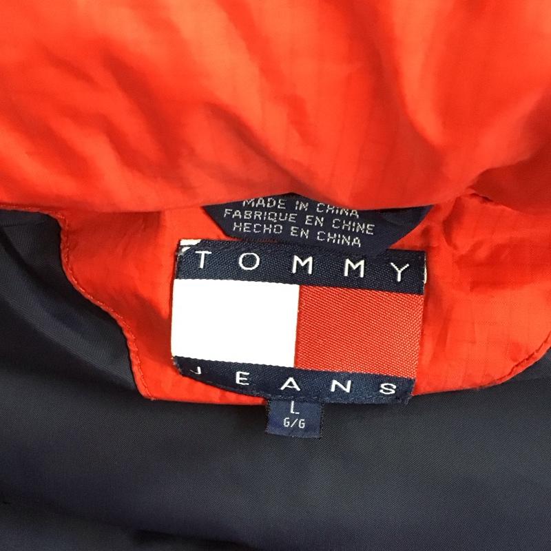 トミー ジーンズ TOMMY JEANS ジャケット、上着 ダウンジャケット ジップアップジャケット ジャンパー ジャケット ダウンジャケット アウター L ロゴ、文字 赤 / レッド /  メンズ USED 古着 中古 10122060