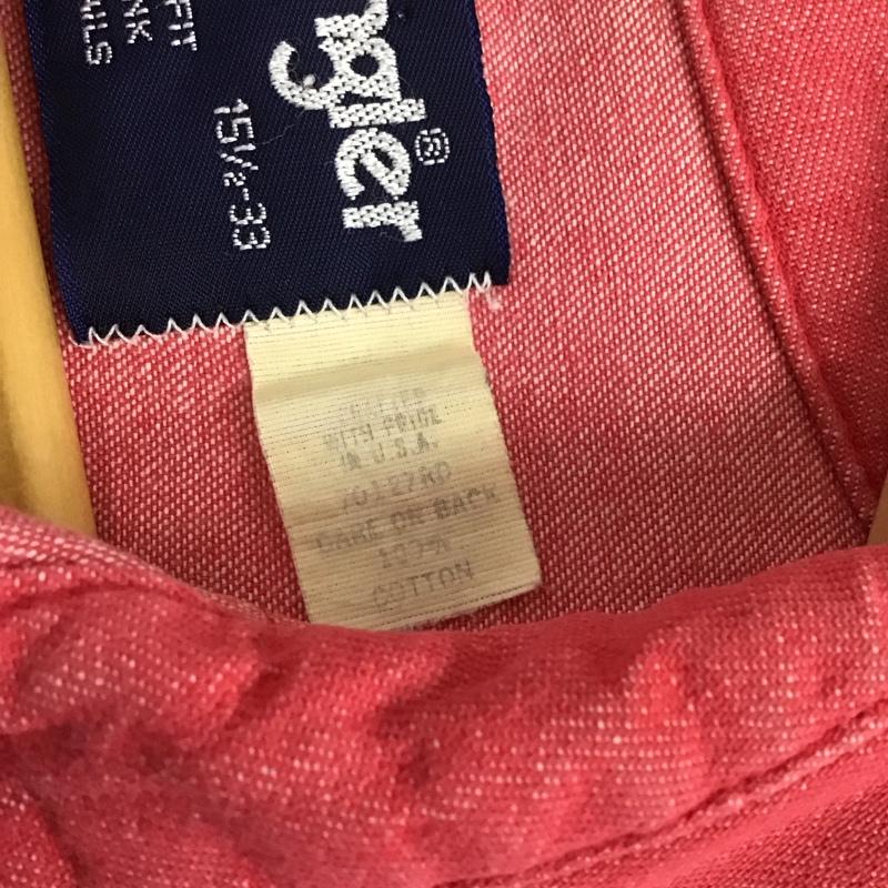 ラングラー Wrangler シャツ、ブラウス 長袖 長袖シャツ 無地シャツ カラーシャツ ウエスタンシャツ ロゴ、文字 赤 / レッド /  メンズ USED 古着 中古 10130753