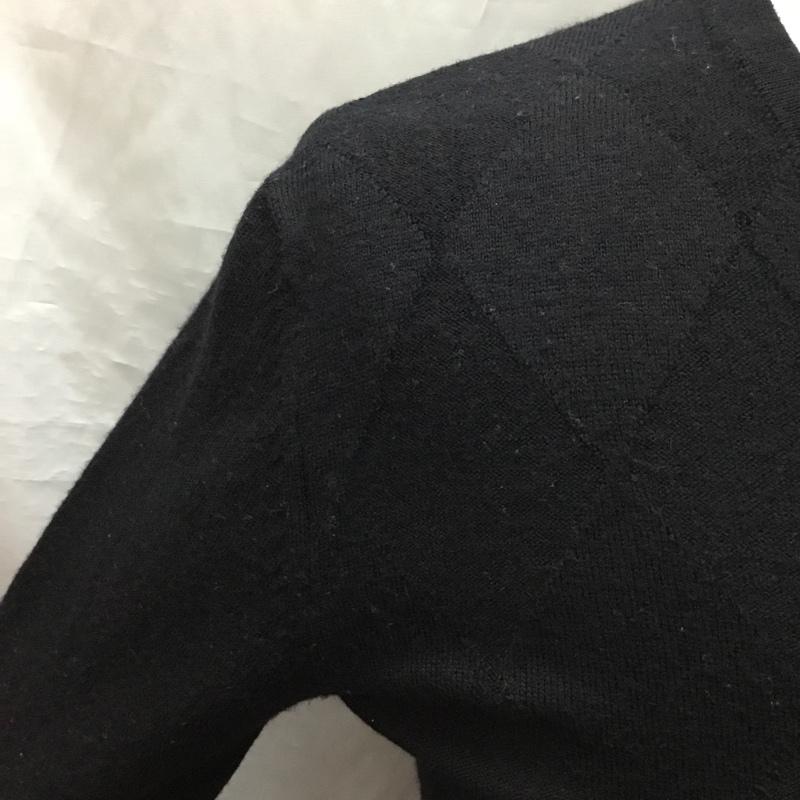 バーバリーブラックレーベル BURBERRY BLACK LABEL ニット、セーター 長袖 2 無地 黒 / ブラック /  メンズ USED 古着 中古 10121812