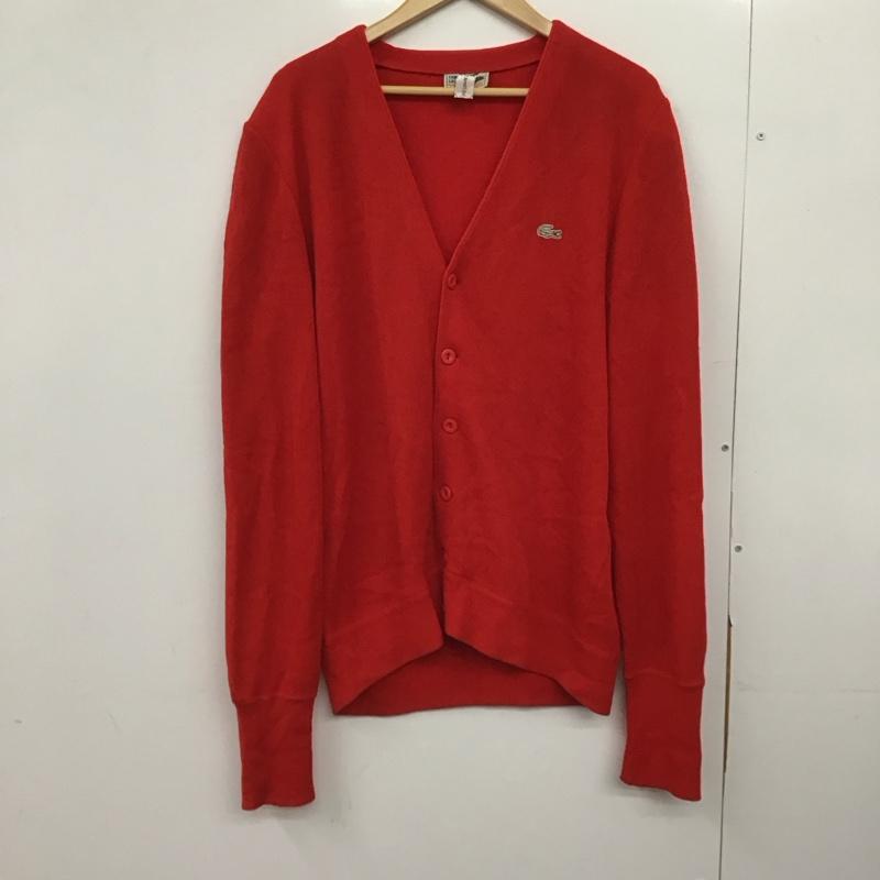 ラコステ LACOSTE カーディガン 長袖 長袖カーディガン ニットカーデガン 前開き ロゴ、文字 赤 / レッド /  メンズ USED 古着 中古 10147616