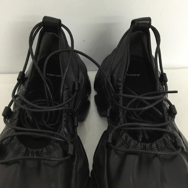 ジーナシス JEANASIS スニーカー スニーカー レースアップバレエスニーカー M 無地 黒 / ブラック /  レディース USED 古着 中古 10145605