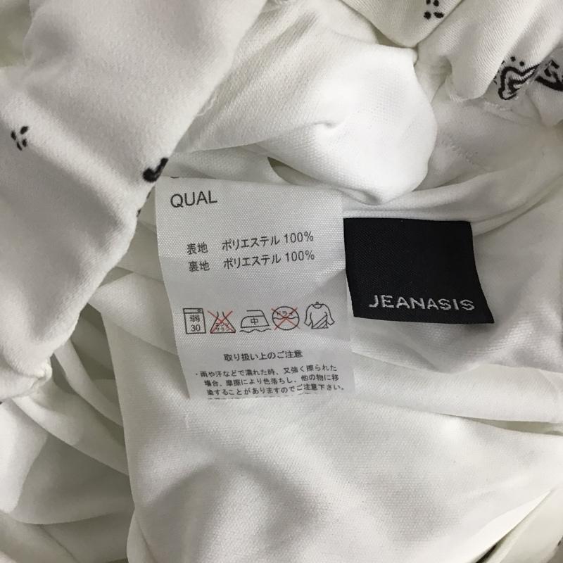 ジーナシス JEANASIS ボトムス ボトムス JS050075AK ストレートワイドパンツ FREE ペイズリー 白 / ホワイト / X 黒 / ブラック /  レディース USED 古着 中古 10129180