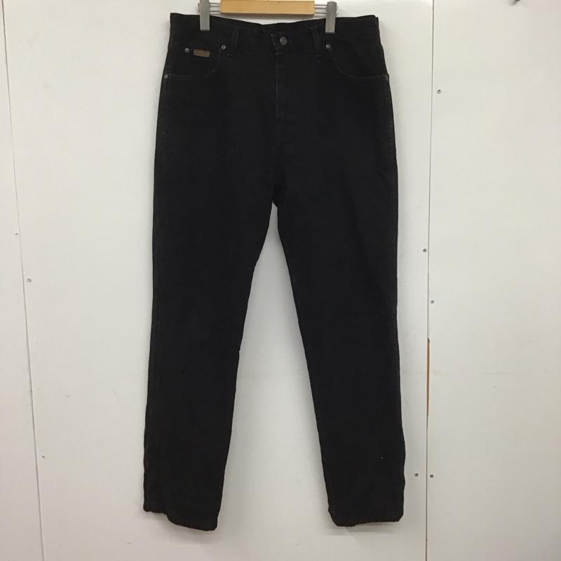 ラングラー Wrangler パンツ デニム、ジーンズ デニムパンツ ワイドパンツ カジュアルパンツ 38インチ 無地 黒 / ブラック /  メンズ USED 古着 中古 10140111