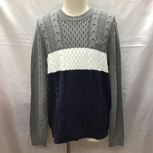 ホリスター Hollister ニット、セーター 長袖 長袖ニットカットソー ニット セーター クルーネックニット L ボーダー柄 マルチカラー / マルチカラー /  メンズ USED 古着 中古 10116267
