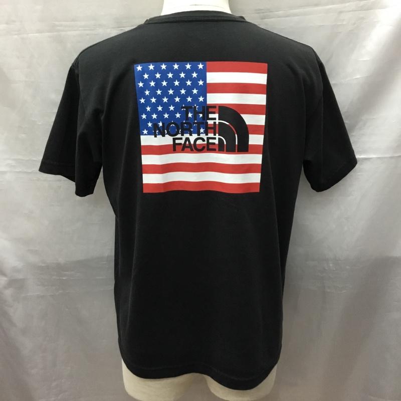 ザノースフェイス THE NORTH FACE Tシャツ 半袖 NT32145 ナショナルフラッグバックロゴTシャツ 半袖カットソー プリントTシャツ L プリント 黒 / ブラック /  メンズ USED 古着 中古 10120254