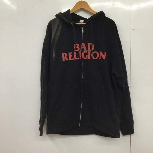 インディペンデント INDEPENDENT パーカー 長袖 ジップアップパーカー 長袖パーカー カジュアルジャケット バンド bad religion ロゴ、文字 黒 / ブラック /  メンズ USED 古着 中古 10147292