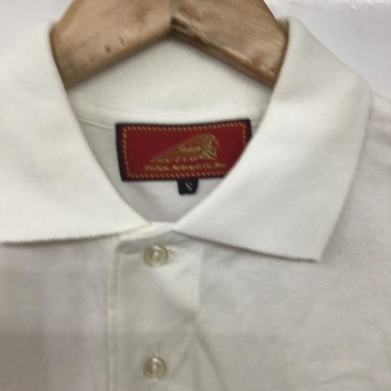 インディアンモトサイクル Indian Motocycle ポロシャツ 半袖 半袖ポロシャツ カラーシャツ 半袖カットソー S ロゴ、文字 白 / ホワイト /  メンズ USED 古着 中古 10145023