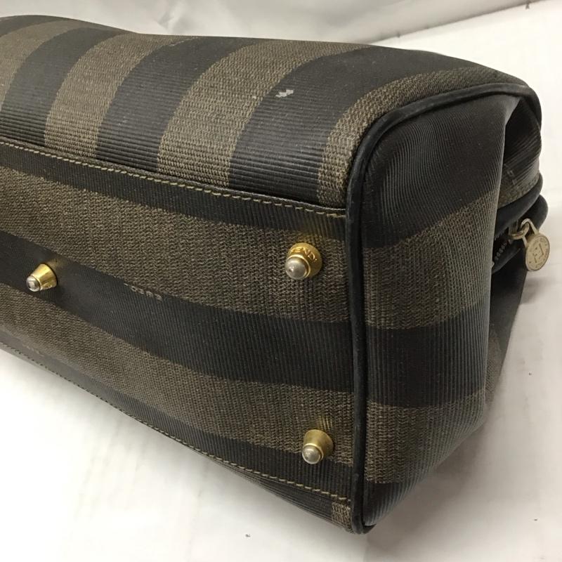 フェンディ FENDI ハンドバッグ ハンドバッグ FENDI ペカンモノグラム ミニボストン ロゴ、文字 茶 / ブラウン / X 黒 / ブラック /  レディース USED 古着 中古 10111768