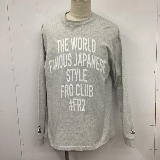 エフアールツー FR2 カットソー 長袖 長袖カットソー プリントカットソー クルーネック L ロゴ、文字 灰 / グレー /  メンズ USED 古着 中古 10125654