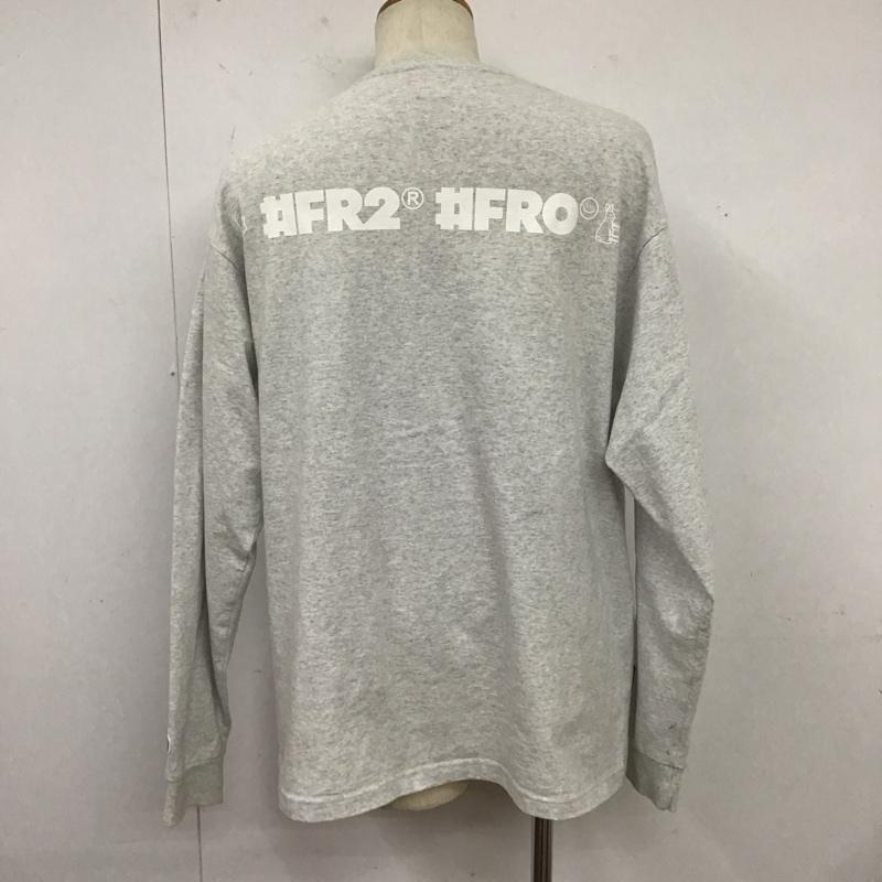 エフアールツー FR2 カットソー 長袖 長袖カットソー プリントカットソー クルーネック L ロゴ、文字 灰 / グレー /  メンズ USED 古着 中古 10125654