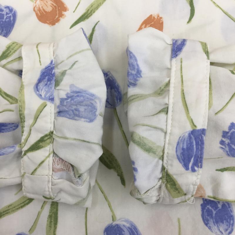 エヘカソポ ehka sopo カットソー 長袖 M 総柄 X 花柄 白 / ホワイト /  レディース USED 古着 中古 10133778