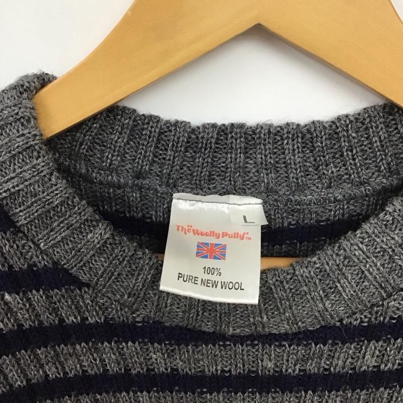 古着 USED ニット、セーター 長袖 長袖ニットカットソー クルーネック セーター L ボーダー柄 マルチカラー / マルチカラー /  メンズ USED 古着 中古 10131220