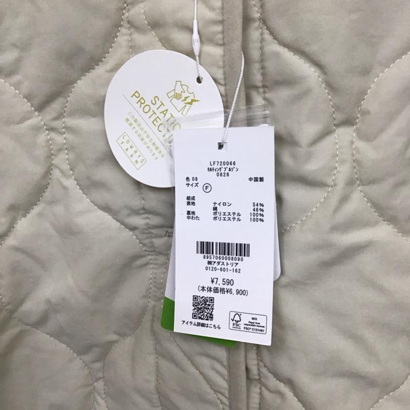 ローリーズファーム LOWRYS FARM ジャケット、上着 ジャケット、ブレザー LF720066 キルティングブルゾン ノーカラー FREE 無地 アイボリー / アイボリー /  レディース USED 古着 中古 10130798