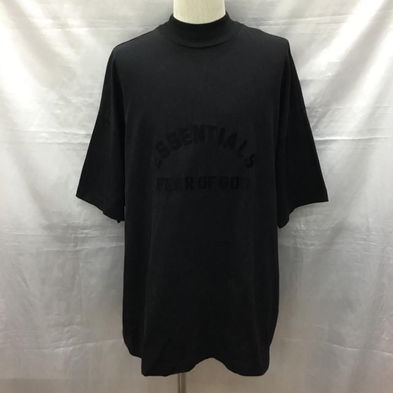 エッセンシャルズ ESSENTIALS カットソー 半袖 半袖カットソー プリントTシャツ タートルネックカットソー M ロゴ、文字 黒 / ブラック /  メンズ USED 古着 中古 10120451