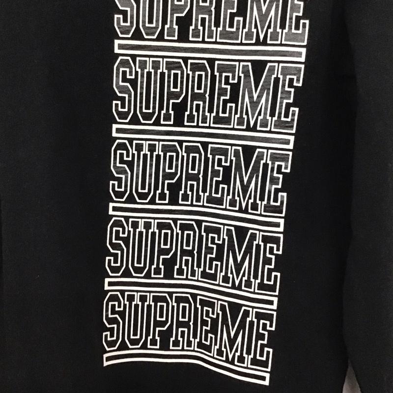 シュプリーム Supreme カットソー 長袖 18ss ロンT stackedTシャツ プリントTシャツ M ロゴ、文字 黒 / ブラック /  メンズ USED 古着 中古 10134884