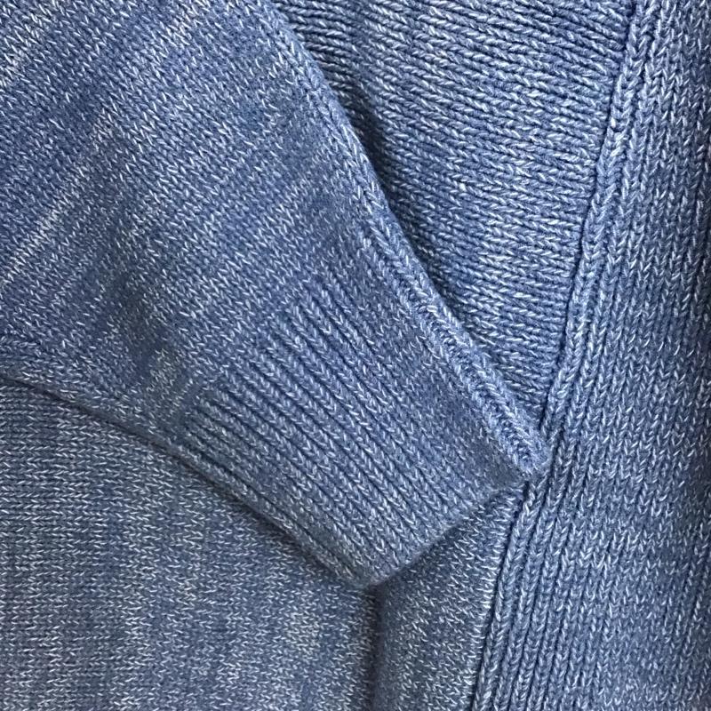 ビームス BEAMS ニット、セーター 長袖 長袖ニットカットソー クルーネック セーター XL 無地 青 / ブルー /  メンズ USED 古着 中古 10144574