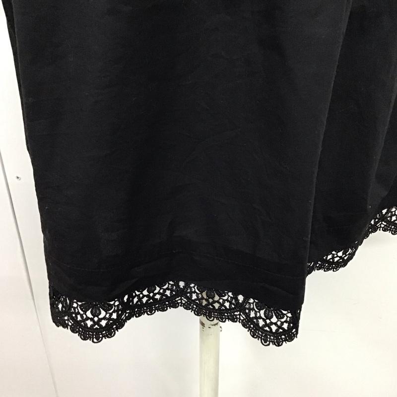 ザラ ZARA ワンピース ミニスカート 4786 103 800 長袖 チュニック レース L 無地 黒 / ブラック /  レディース USED 古着 中古 10120365