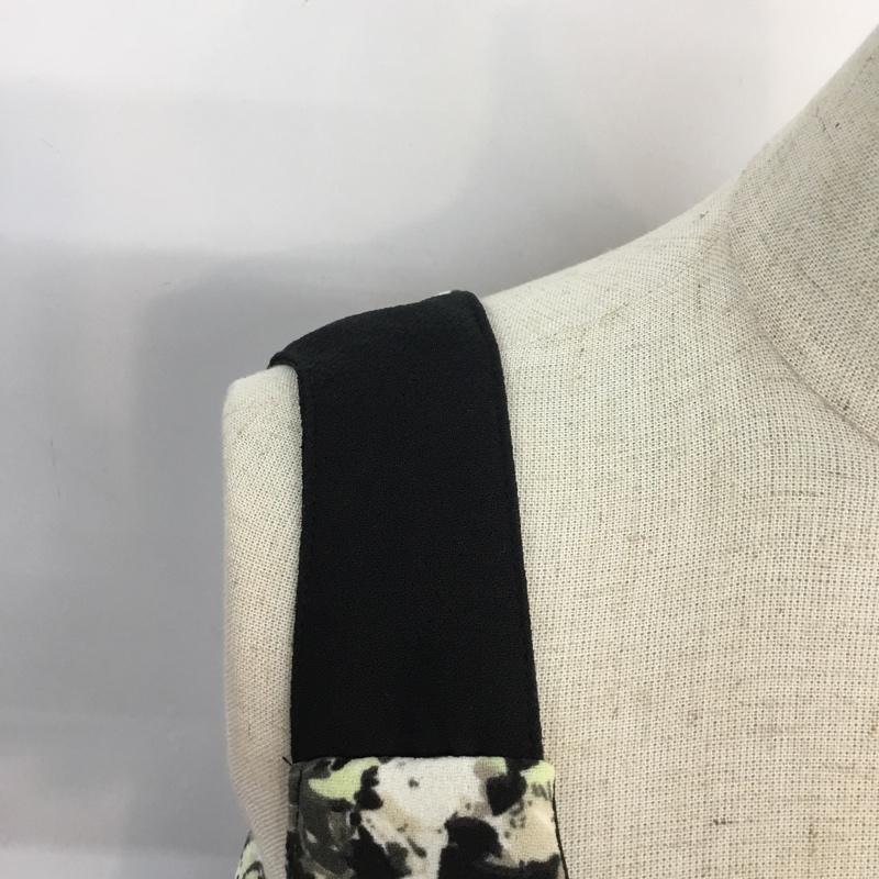 レトロガール RETRO GIRL ワンピース ミニスカート レイヤード 花柄 M 花柄 黒 / ブラック / X 灰 / グレー /  レディース USED 古着 中古 10048295