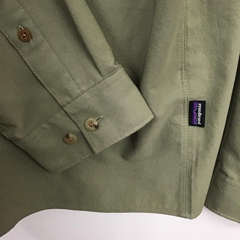 パタゴニア patagonia シャツ、ブラウス 長袖 41825 SelfGuidedSunShirt 長袖シャツ L 無地 カーキ / カーキ /  メンズ USED 古着 中古 10138117