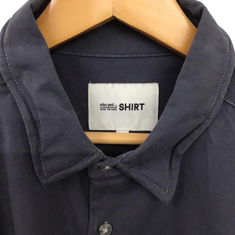 ニコアンド niko and... シャツ、ブラウス 長袖 L 無地 チャコールグレー / チャコールグレー /  メンズ USED 古着 中古 10130157