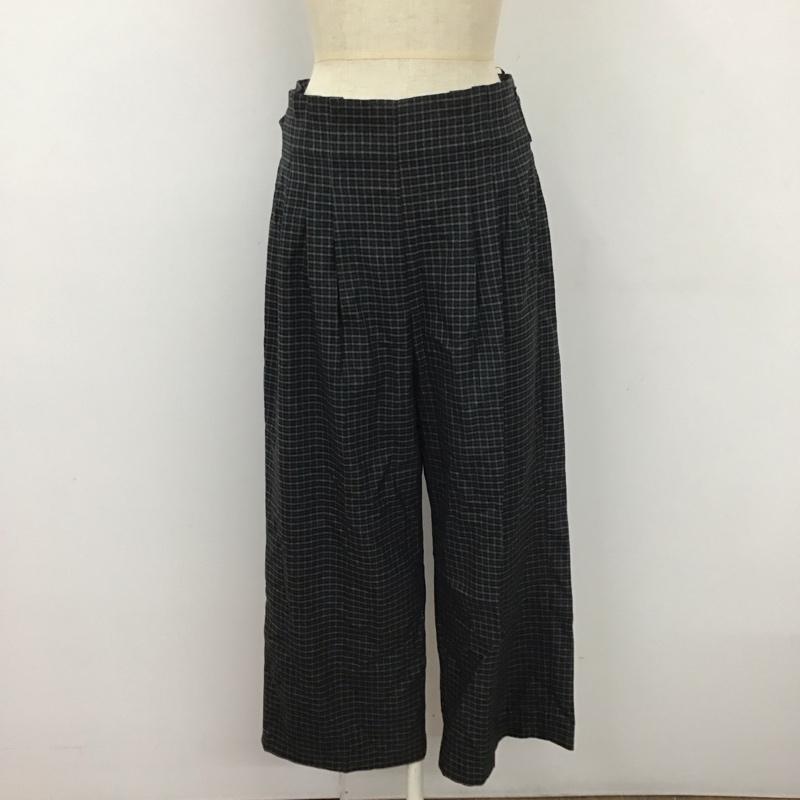 ザラ ZARA ボトムス ボトムス 8119 040 401 ワイドパンツ M チェック 黒 / ブラック / X 灰 / グレー / X 青 / ブルー / X 緑 / グリーン /  レディース USED 古着 中古 10113773