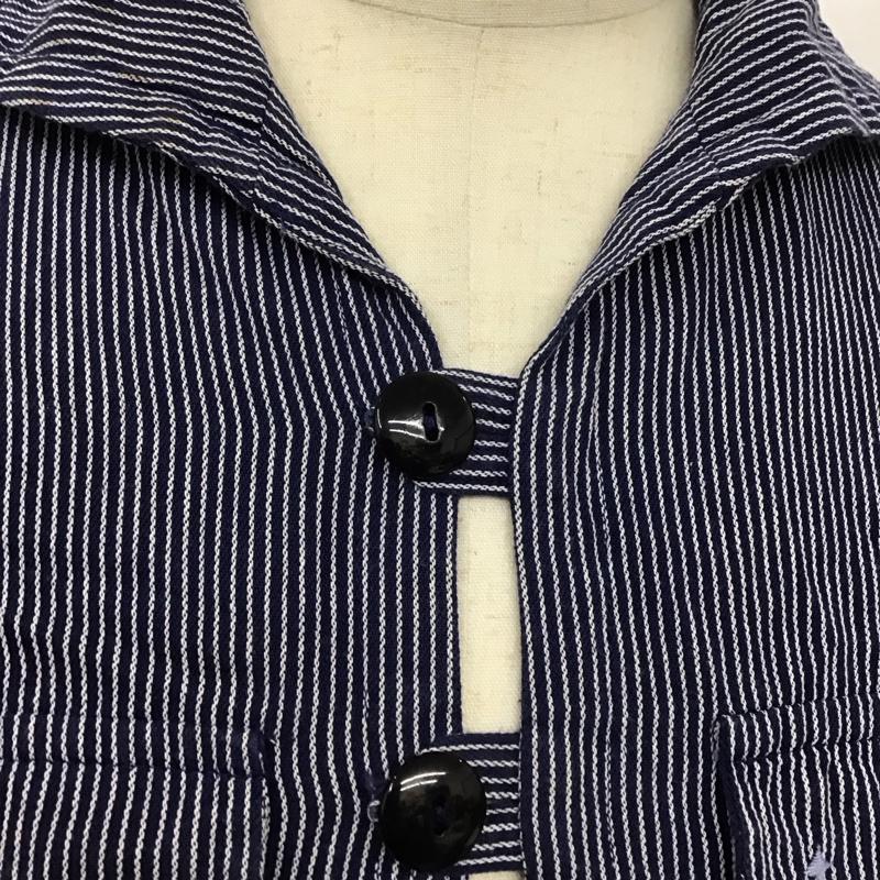 古着 USED シャツ、ブラウス 長袖 長袖シャツ カラーシャツ ポケットシャツ 長袖カットソー otscher 古着 46 ストライプ 紺 / ネイビー /  メンズ USED 古着 中古 10124493